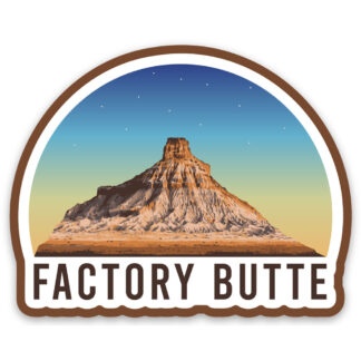 Factory Butte Sticker Sunset