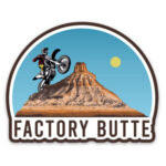 Factory Butte Sticker with motorcycle