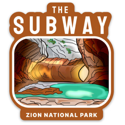 The Subway Zion National Park Sticker brown