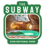 The Subway Zion National Park Sticker Green