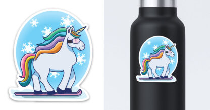 Unicorn Sticker Skiing Preview