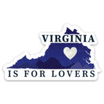 Virginia is for lovers sticker moon heart