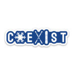 Coexist sticker ski and snowboard