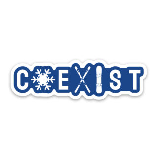 Coexist sticker ski and snowboard