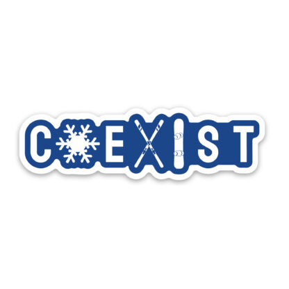 Coexist sticker ski and snowboard