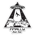 Moab Utah Sticker Alien Black and White