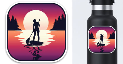 Paddle Board Sticker Sunset Preview