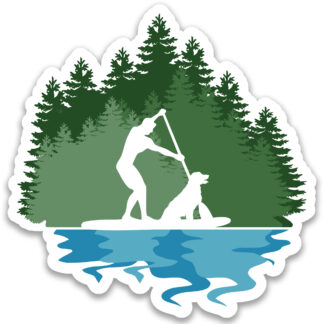 Paddle Board Sticker with dog