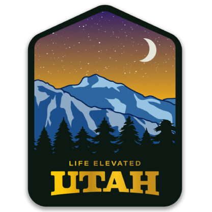 Utah Sticker Nighttime Mountains