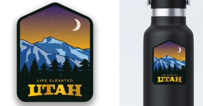 Utah Sticker Nighttime Mountains Preview