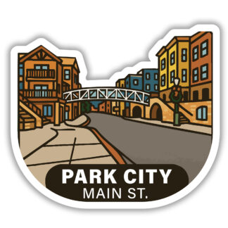Park City sticker featuring the town's Main Street